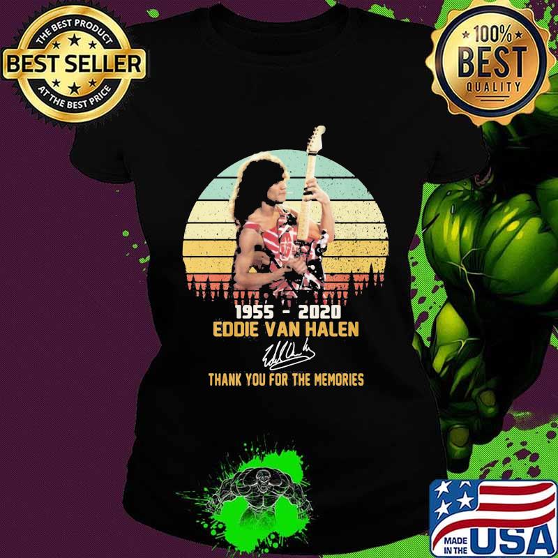 Eddie van halen 1955 2020 thank for the memories signature vintage retro s Ladies tee Eddie van halen 1955 2020 thank for the memories signature vintage retro s Ladies tee