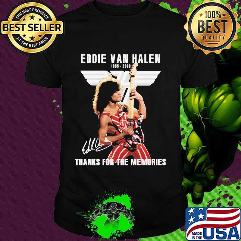 Eddie van halen 1955 2020 thank for the memories signature vintage retro shirt