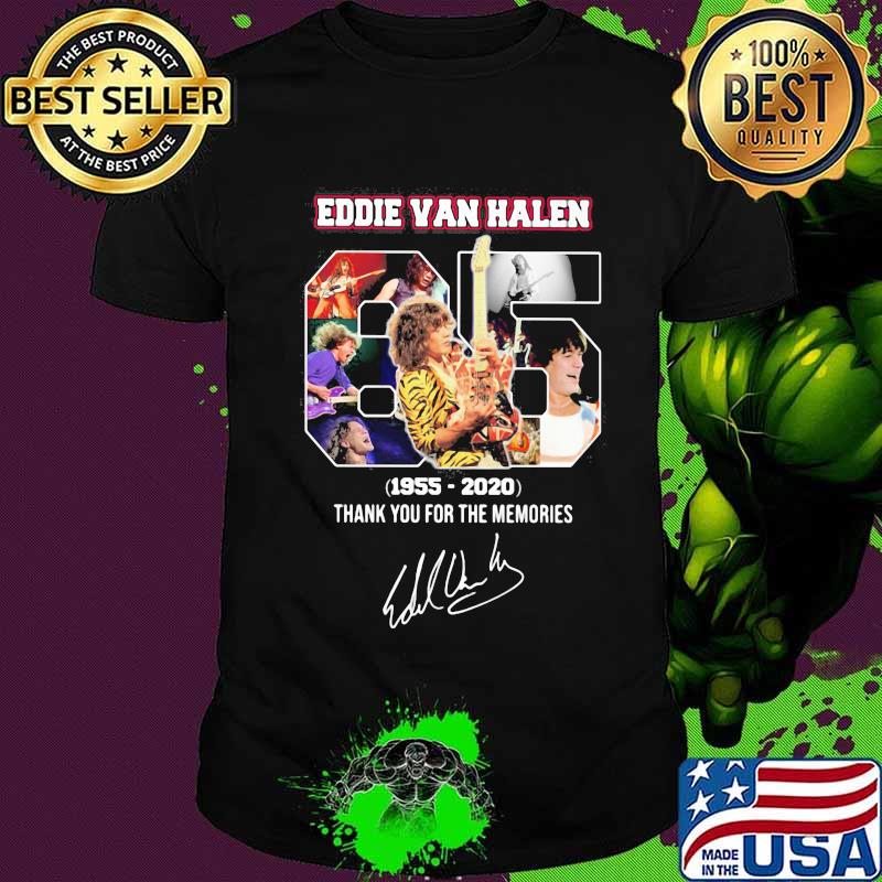 Eddie van halen 65 1955 2020 thank for the memories signature shirt