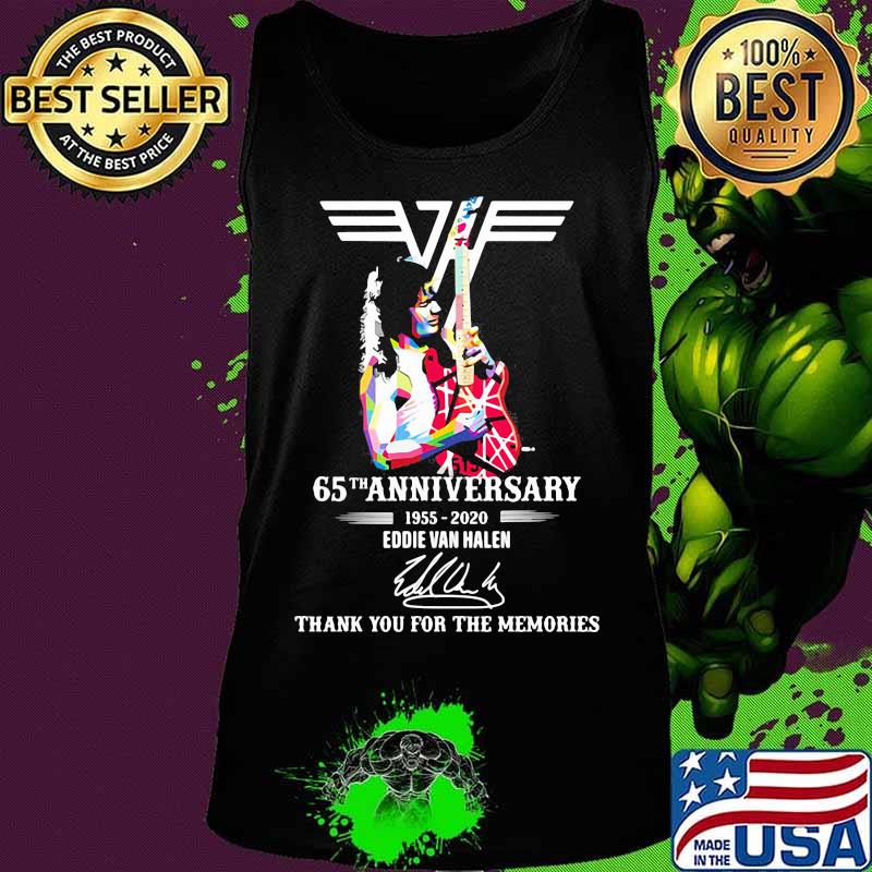 Eddie van halen 65th anniversary 1955 2020 thank for the memories signatures s Tank top Eddie van halen 65th anniversary 1955 2020 thank for the memories signatures s Tank top