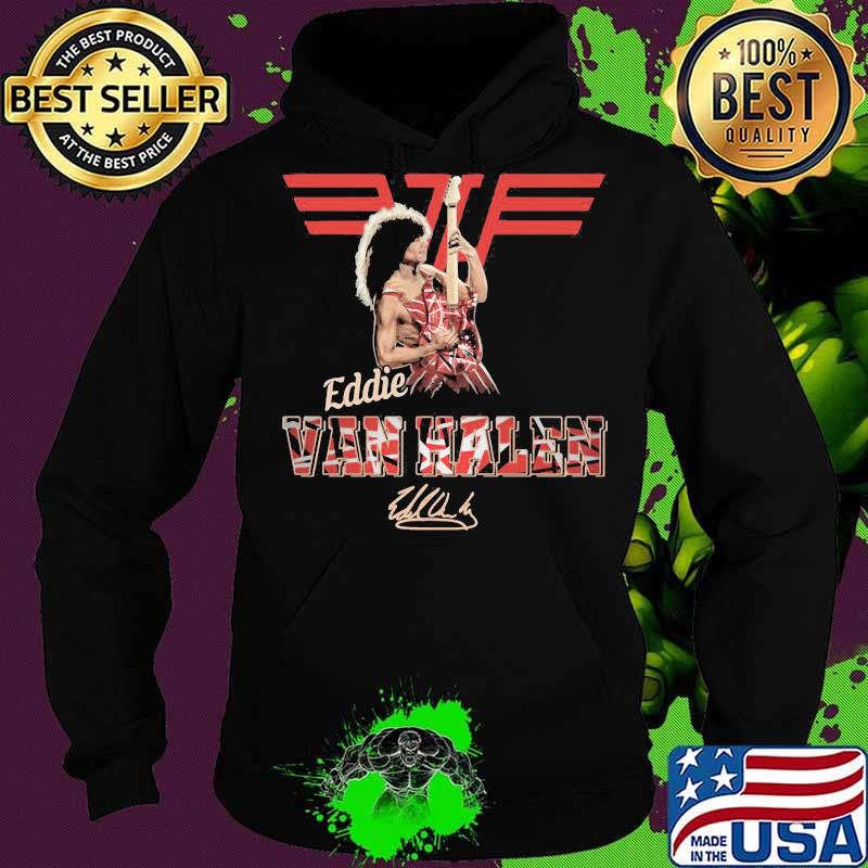 Eddie van halen playing guitar signature s Hoodie Eddie van halen playing guitar signature s Hoodie