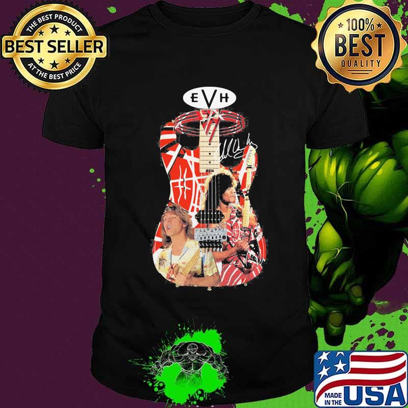Eddie van halen playing guitar signature vintage shirt