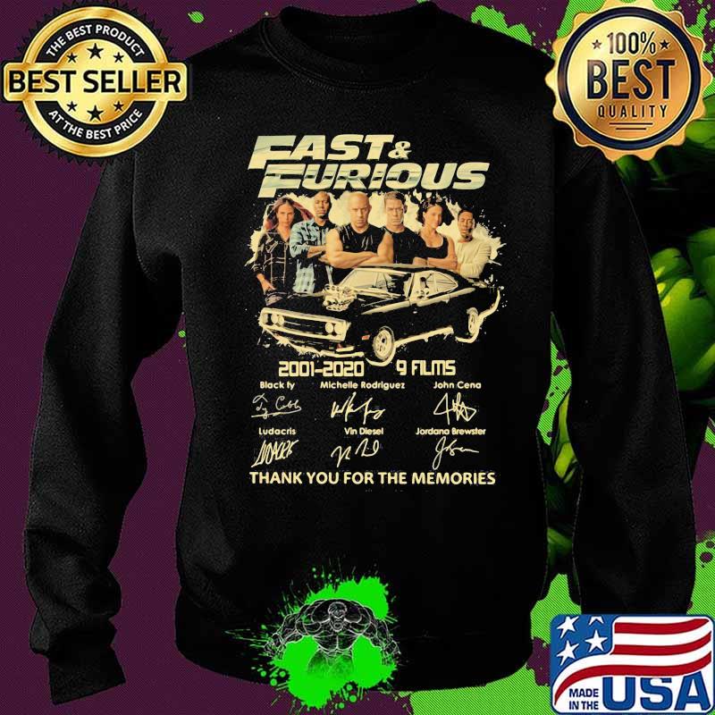 Fast and furious 2001 2020 9 films thank for the memories signatures s Sweater Fast and furious 2001 2020 9 films thank for the memories signatures s Sweater