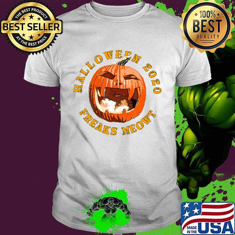 Fun Freak Meowt Halloween 2020 Pumpkin Jackolantern Cat T-Shirt