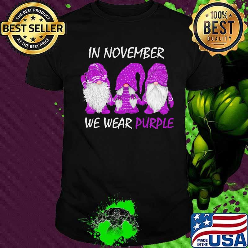Gnomes in november we wear purple shirt