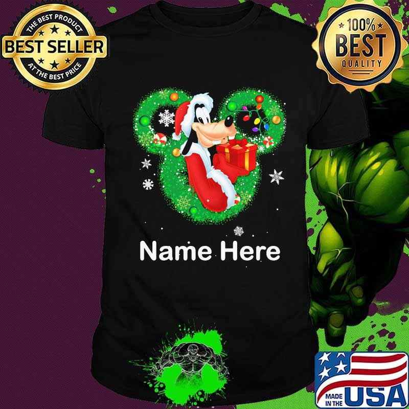 Goofy dog mickey mouse name here christmas shirt
