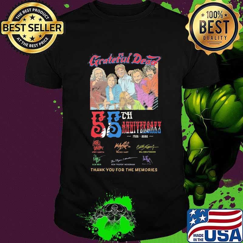 Grateful dead 55th anniversary 1965 2020 thank for the memories signatures shirt