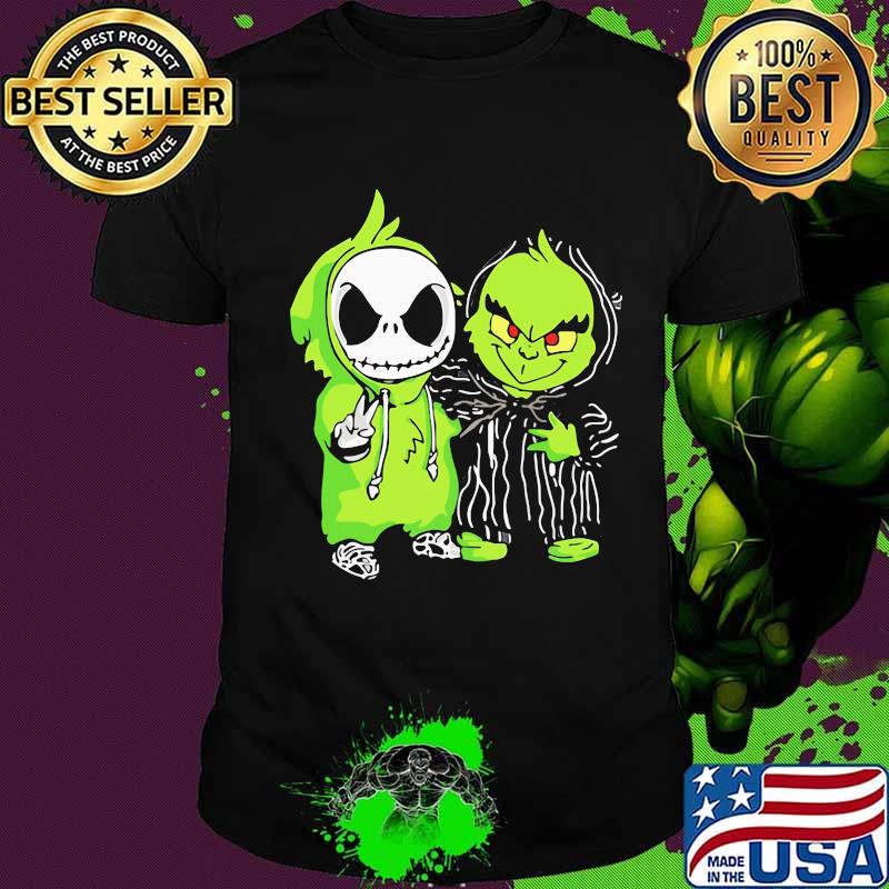 Halloween jack skellington and grinch shirt