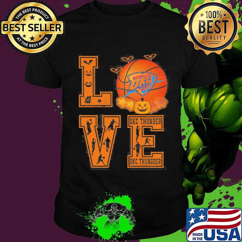 Halloween love okc thunder basketball shirt
