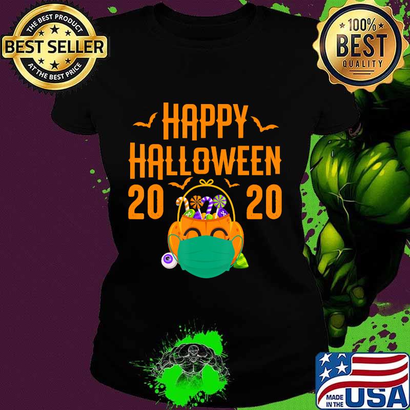 Happy Halloween 2020 Jack O Lantern In Mask Funny Quarantine T-Shirt Ladies tee Happy Halloween 2020 Jack O Lantern In Mask Funny Quarantine T-Shirt Ladies tee
