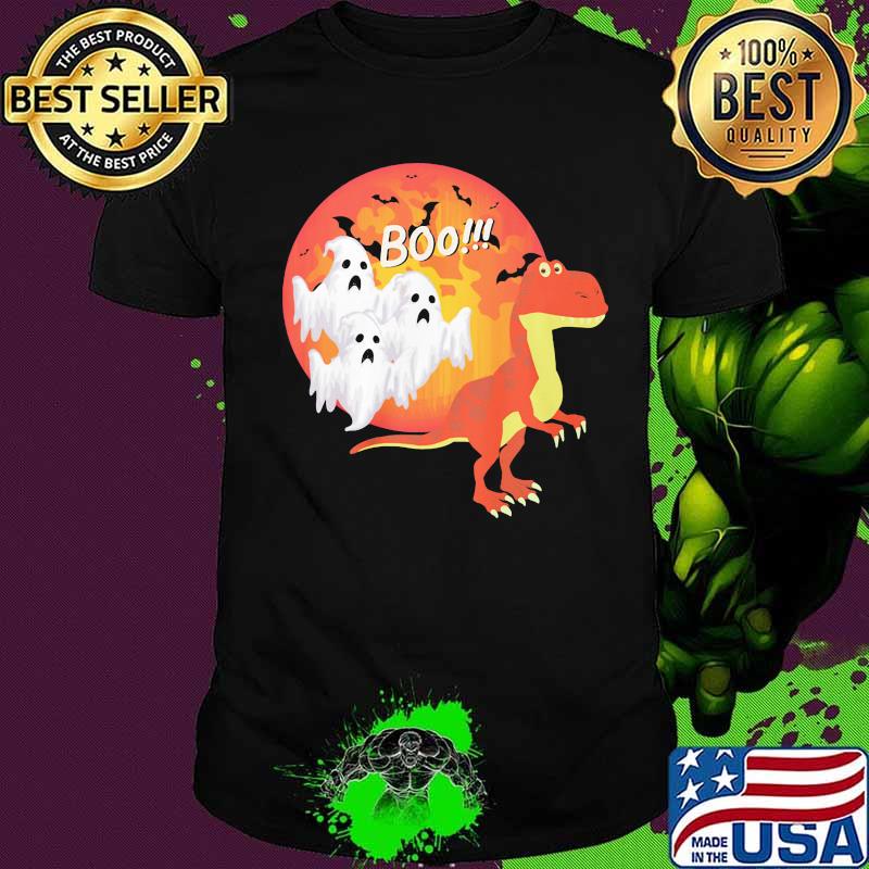 Happy halloween dinosaur ghost boo moon shirt