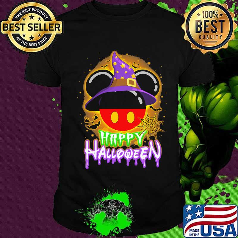 Happy halloween minnie mouse witch star moon shirt