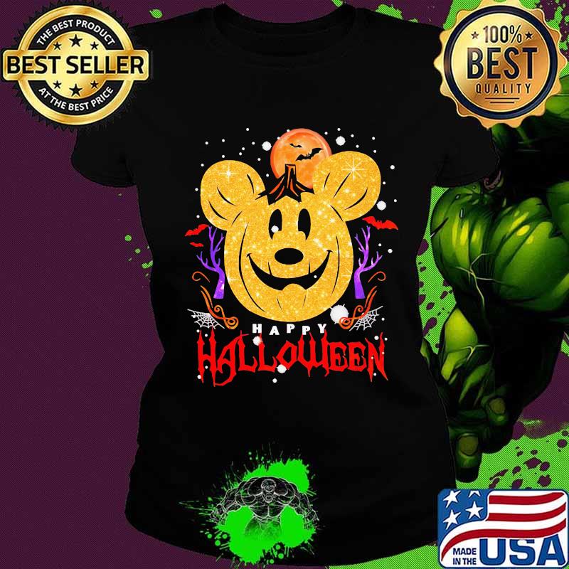 Happy halloween pumpkin mickey mouse diamond s Ladies tee Happy halloween pumpkin mickey mouse diamond s Ladies tee