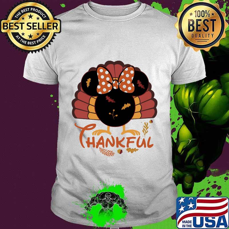 Happy thanksgiving minnie mouse turkey thankful shirt