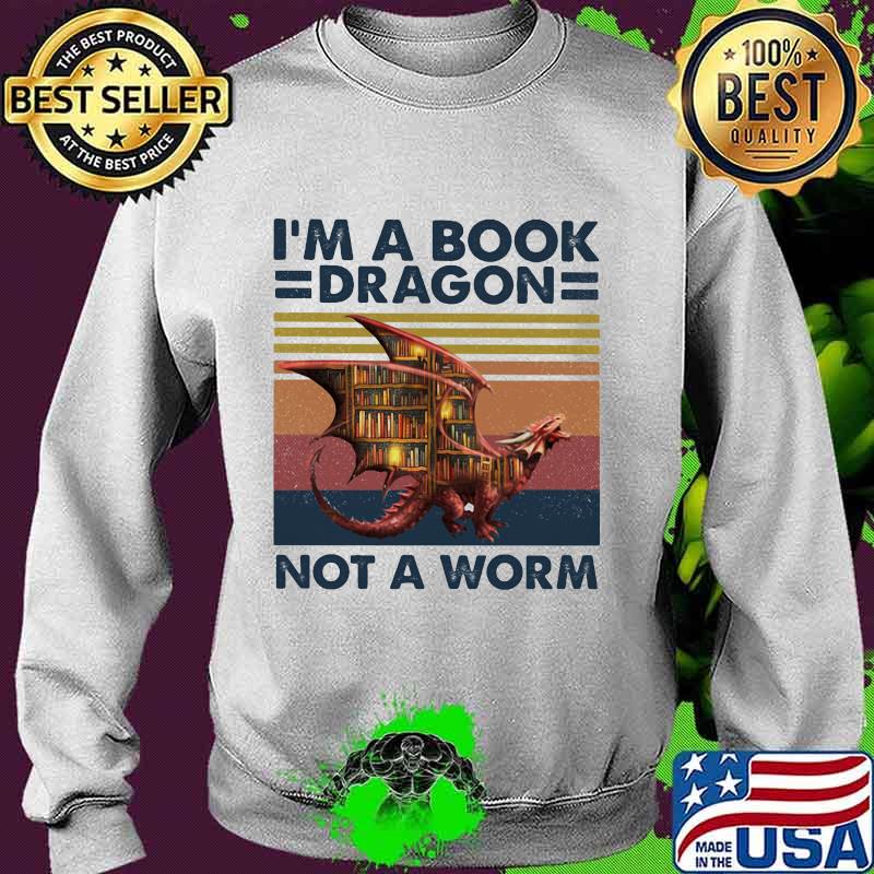 I'm a book dragon not a worm vintage retro s Sweater I'm a book dragon not a worm vintage retro s Sweater