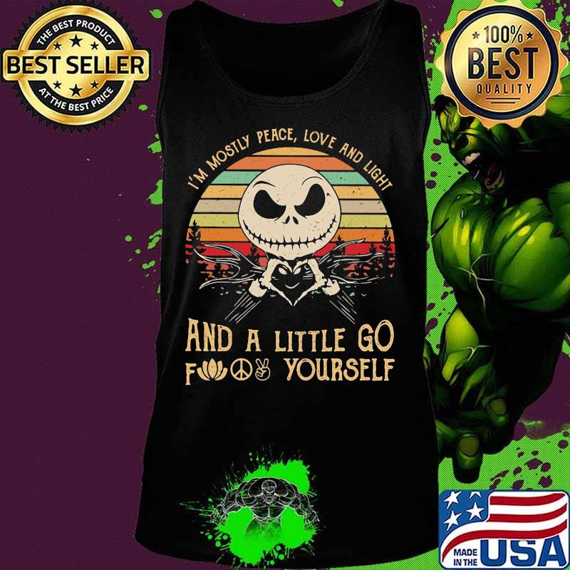 Jack skellington i'm mostly peace love and light and a little go fuck yourself vintage retro s Tank top Jack skellington i'm mostly peace love and light and a little go fuck yourself vintage retro s Tank top