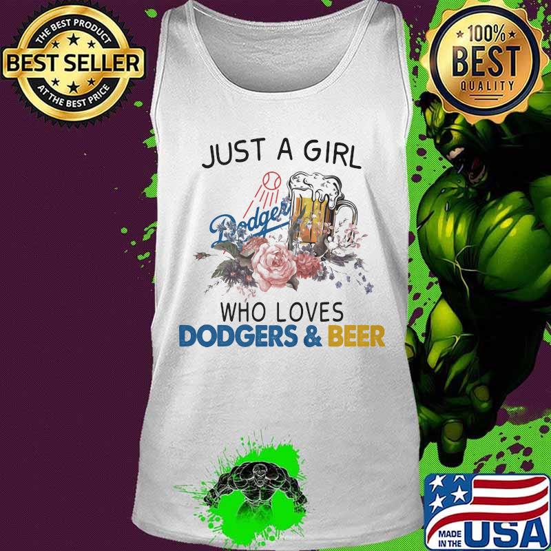Just a girl who loves dodgers and beer flowers s Tank top Just a girl who loves dodgers and beer flowers s Tank top