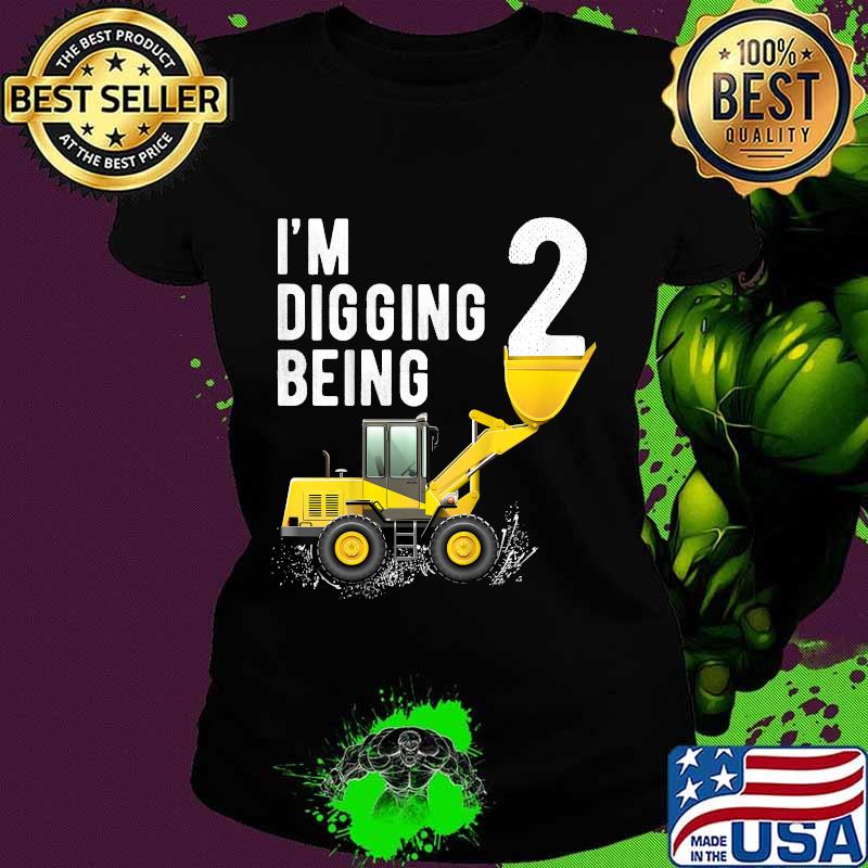 Kids 2nd Birthday boy Bulldozer Construction 2 Year Old T Shirt Ladies tee Kids 2nd Birthday boy Bulldozer Construction 2 Year Old T Shirt Ladies tee