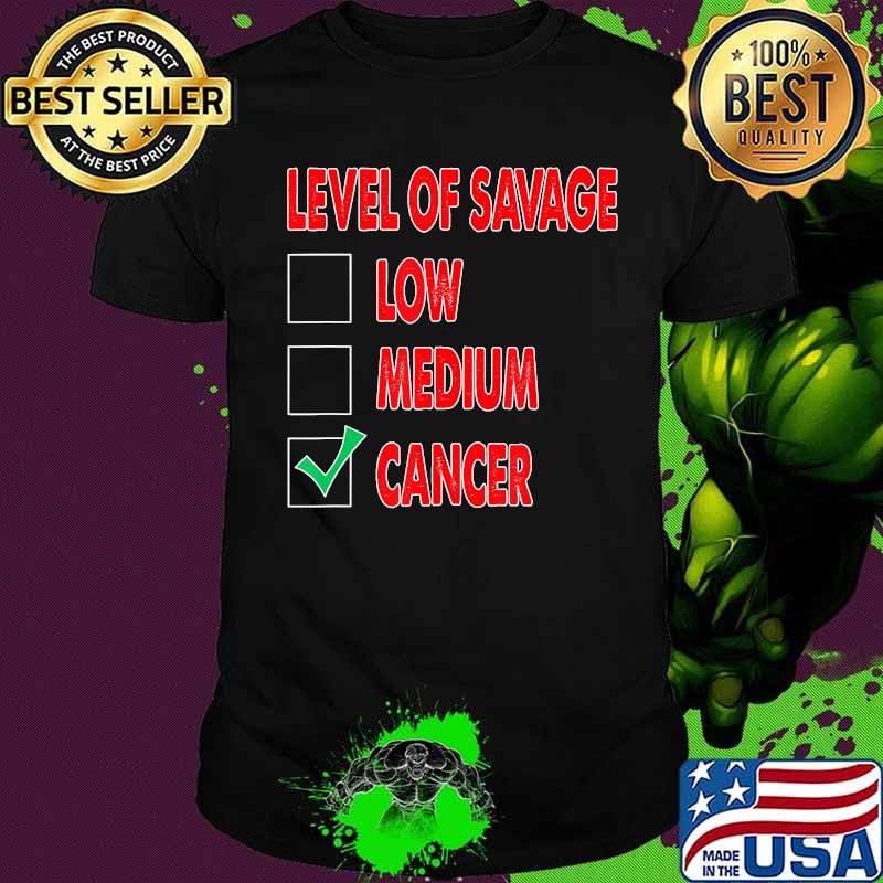 Level of savage cancer astrology shirt