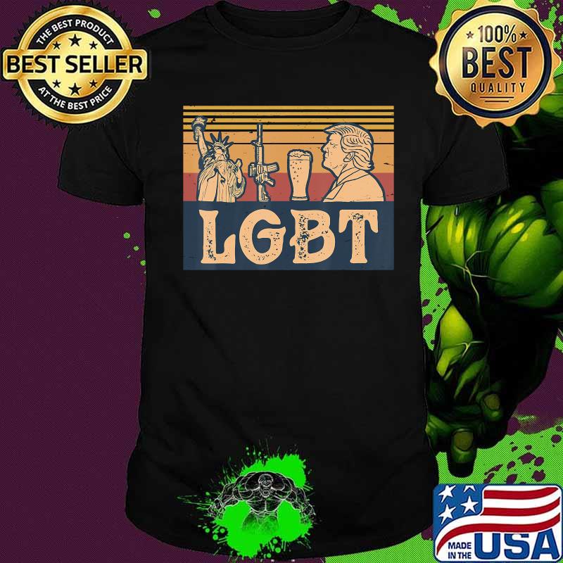 LGBT Liberty Guns Beer Trump Patriotic Vote President USA T-Shirt