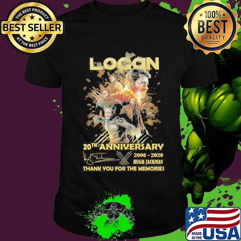 Logan 20th anniversary 2000 2020 hugh jackman thank for the memories shirt
