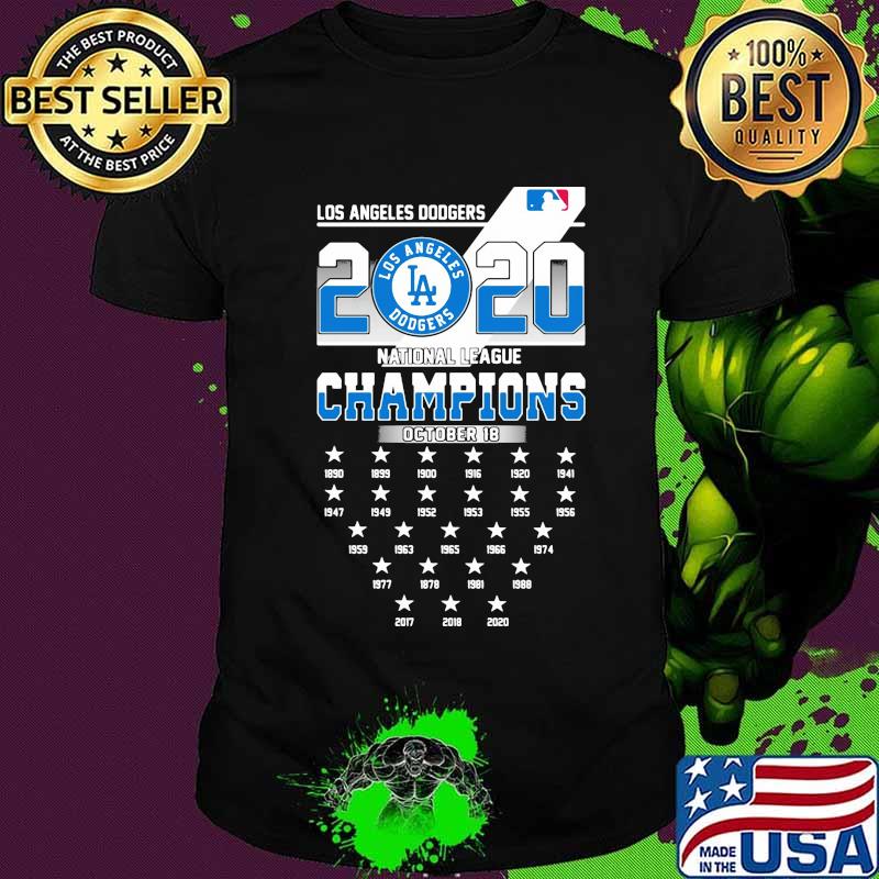 Los angeles dodgers 2020 national league champions shirt