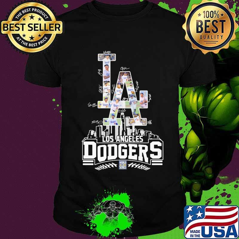 Los angeles dodgers baseball signatures shirt