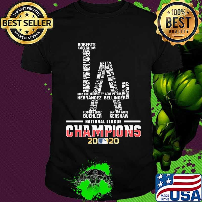 Los angeles dodgers logo national league champions 2020 shirt