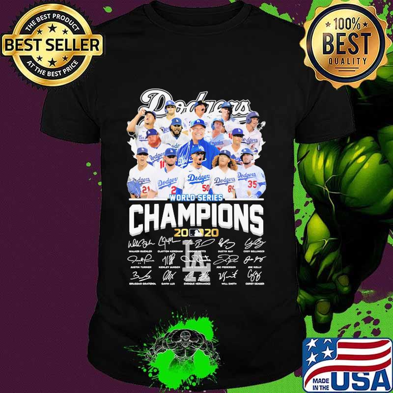 Los angeles dodgers world series champions 2020 signatures shirt