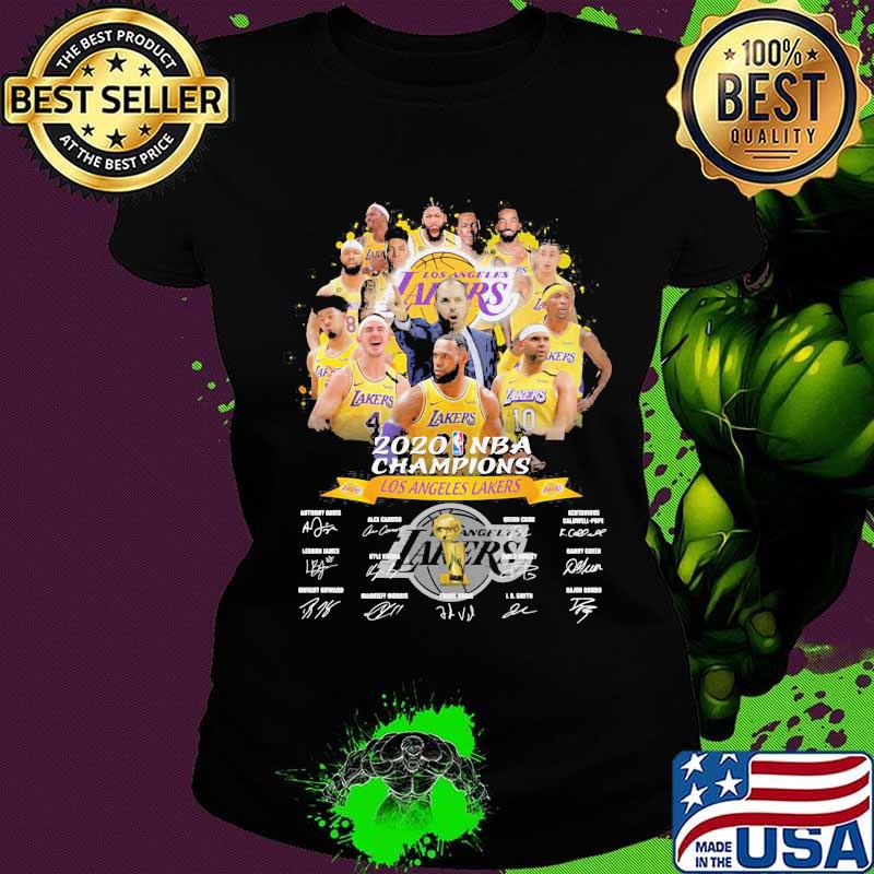 Los angeles lakers 2020 nba finals champions signatures s Ladies tee Los angeles lakers 2020 nba finals champions signatures s Ladies tee