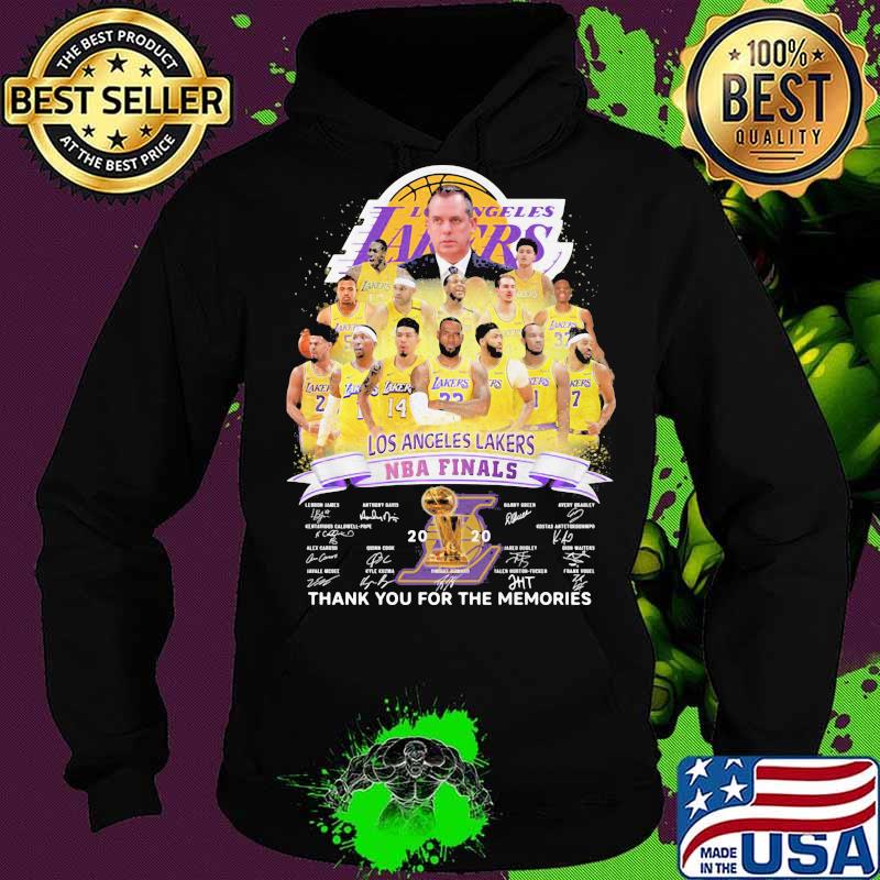 Los angeles lakers nba finals 2020 thank for the memories signatures s Hoodie Los angeles lakers nba finals 2020 thank for the memories signatures s Hoodie