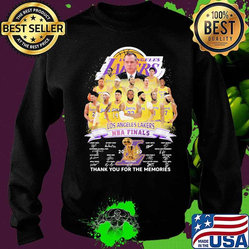 Los angeles lakers nba finals 2020 thank for the memories signatures s Sweater Los angeles lakers nba finals 2020 thank for the memories signatures s Sweater