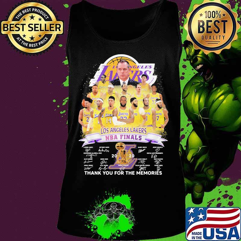 Los angeles lakers nba finals 2020 thank for the memories signatures s Tank top Los angeles lakers nba finals 2020 thank for the memories signatures s Tank top