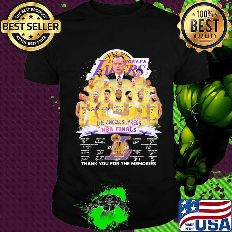 Los angeles lakers nba finals 2020 thank for the memories signatures shirt Los angeles lakers nba finals 2020 thank for the memories signatures shirt