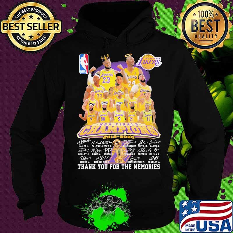 Los angeles lakers nba finals champions 2015 2020 thank for the memories signatures s Hoodie Los angeles lakers nba finals champions 2015 2020 thank for the memories signatures s Hoodie