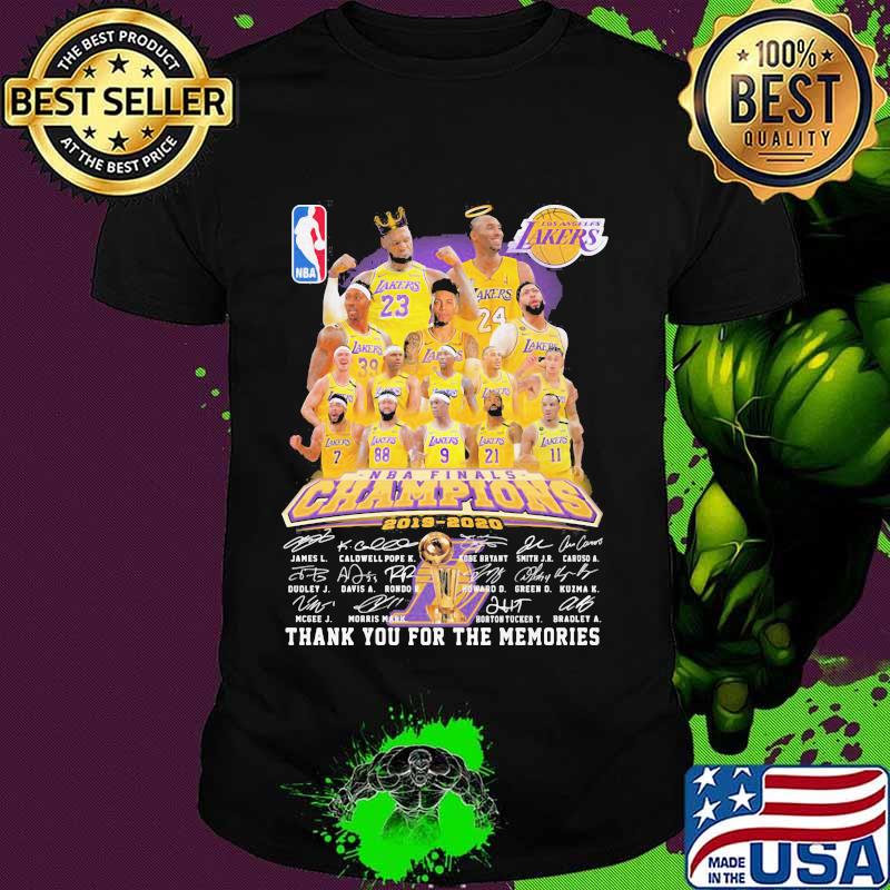 Los angeles lakers nba finals champions 2015 2020 thank for the memories signatures shirt
