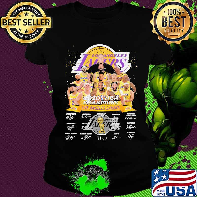 Los angeles lakers nba finals champions 2020 signatures s Ladies tee Los angeles lakers nba finals champions 2020 signatures s Ladies tee