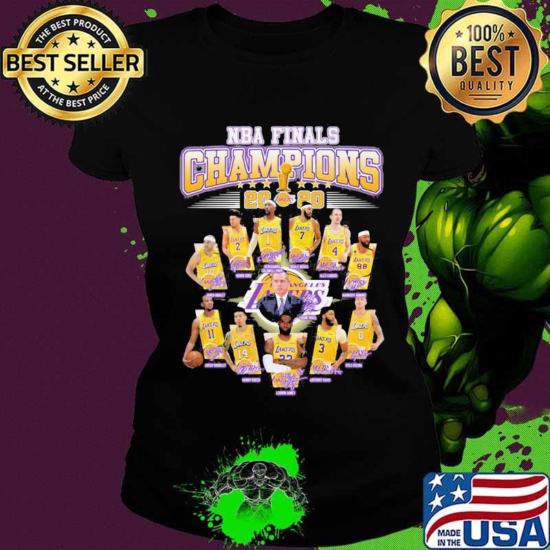 Los angeles lakers nba finals champions 2020 signatures s Ladies tee Los angeles lakers nba finals champions 2020 signatures s Ladies tee