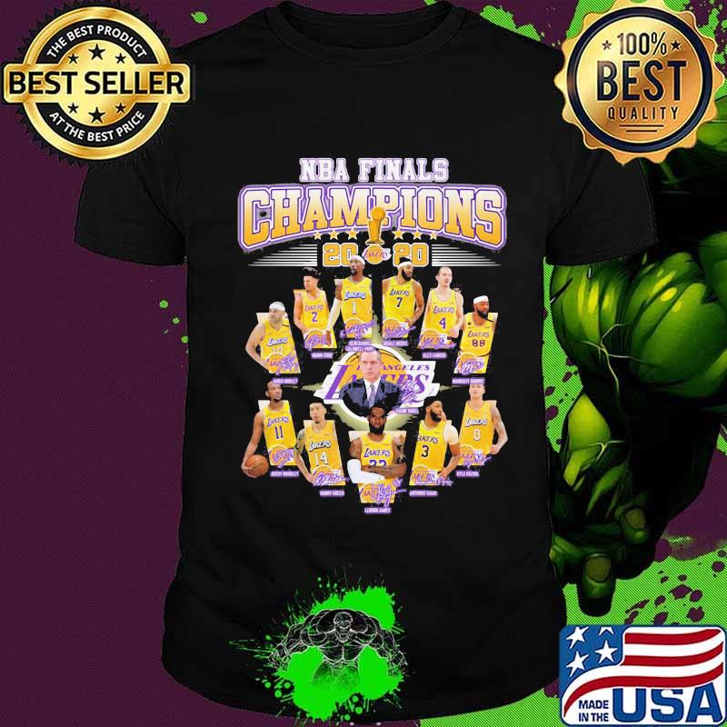 Los angeles lakers nba finals champions 2020 signatures shirt