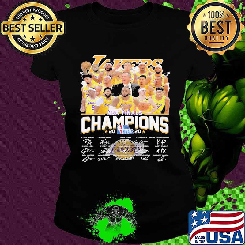 Los angeles lakers nba finals champions 2020 signatures stars s Ladies tee Los angeles lakers nba finals champions 2020 signatures stars s Ladies tee