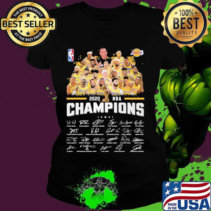 Los angeles lakers nba finals champions thank for the memories signatures s Ladies tee Los angeles lakers nba finals champions thank for the memories signatures s Ladies tee