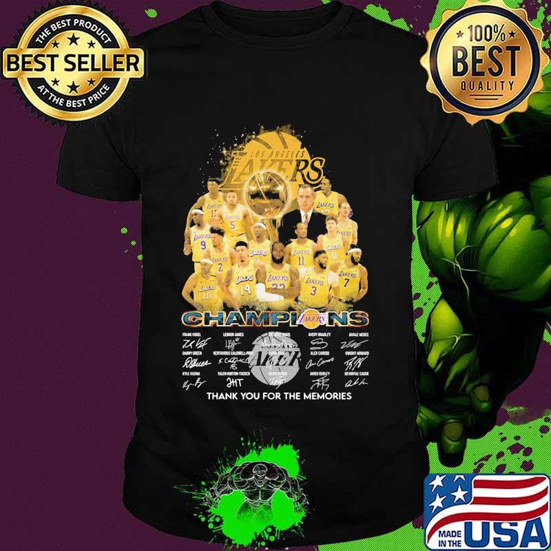 Los angeles lakers nba finals champions thank for the memories signatures shirt
