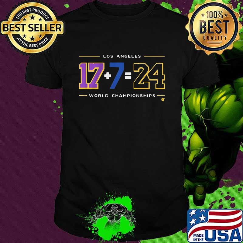 Los angeles now has 7 baseball championships and 17 basketball championships math shirt