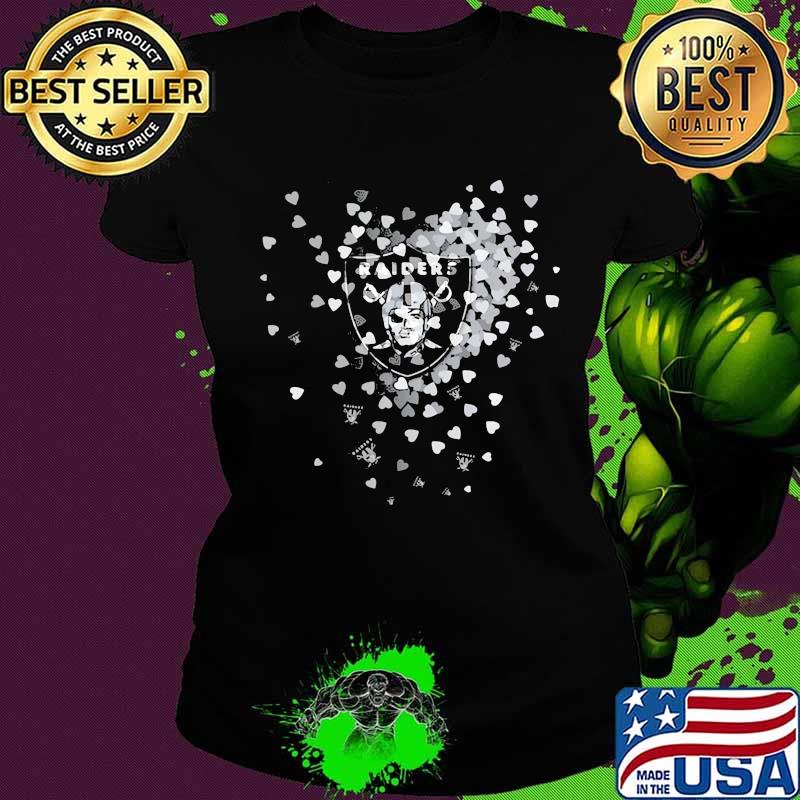 Love las vegas raiders logo hearts s Ladies tee Love las vegas raiders logo hearts s Ladies tee