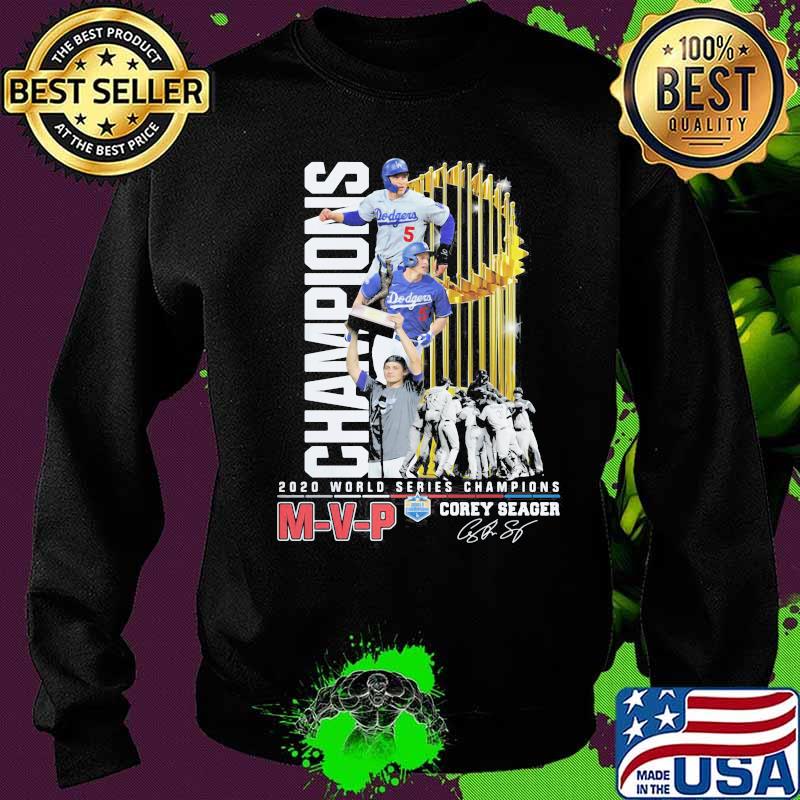 M-V-P 2020 world series champions los angeles dodgers corey seager cup signature s Sweater M-V-P 2020 world series champions los angeles dodgers corey seager cup signature s Sweater