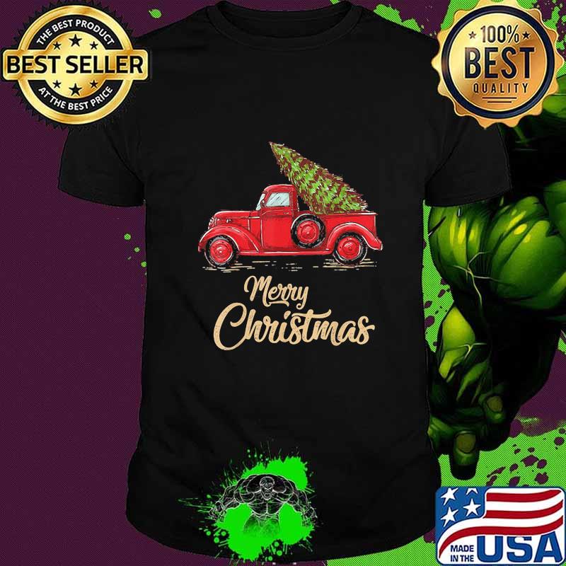 Merry christmas tree car vintage shirt
