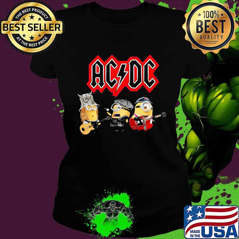 Minions acdc band playing guitars s Ladies tee Minions acdc band playing guitars s Ladies tee