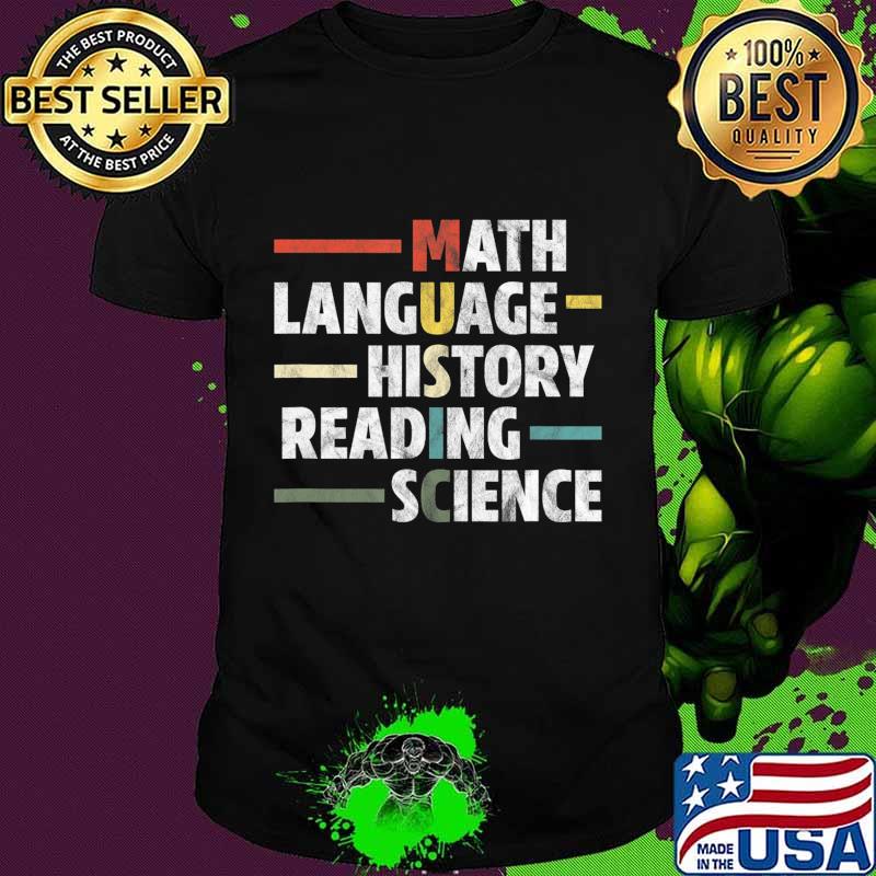 Music Teacher Music Math Language History Reading Science T-Shirt