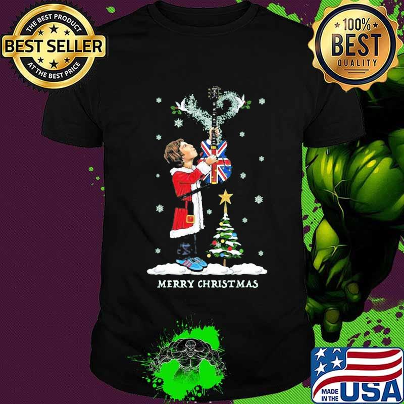 Noel gallagher playing guitar merry christmas shirt