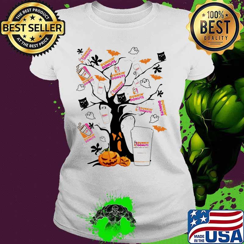 Official arvore drink dunkin pumpkin halloween s Ladies tee Official arvore drink dunkin pumpkin halloween s Ladies tee